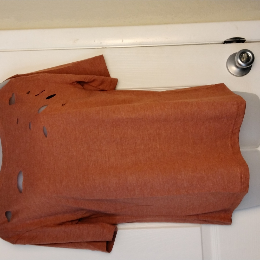 NEW...Distressed Burnt  Orange T Shirt